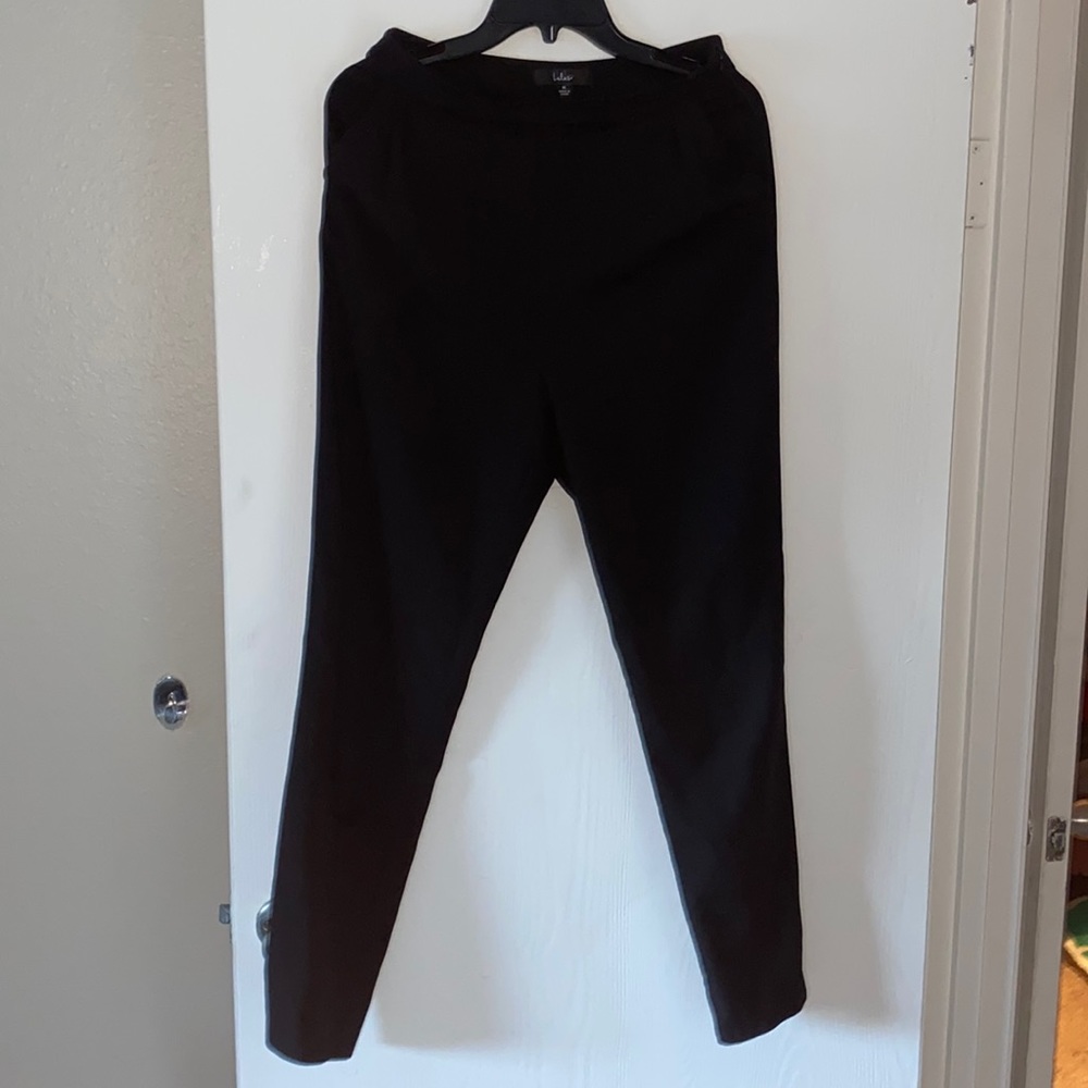 Lulus black trouser high rise with side zip